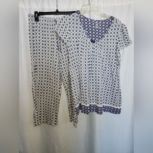 Croft & Barrow Blue and White Pajama Set Size M #comfortable #lightweight